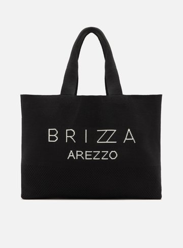 Bolsa Shopping Preta Crochê Prado Grande