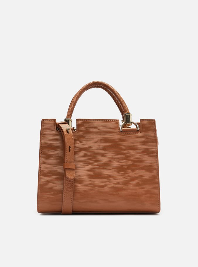 Bolsa Tote Marrom Couro Abraccio Média