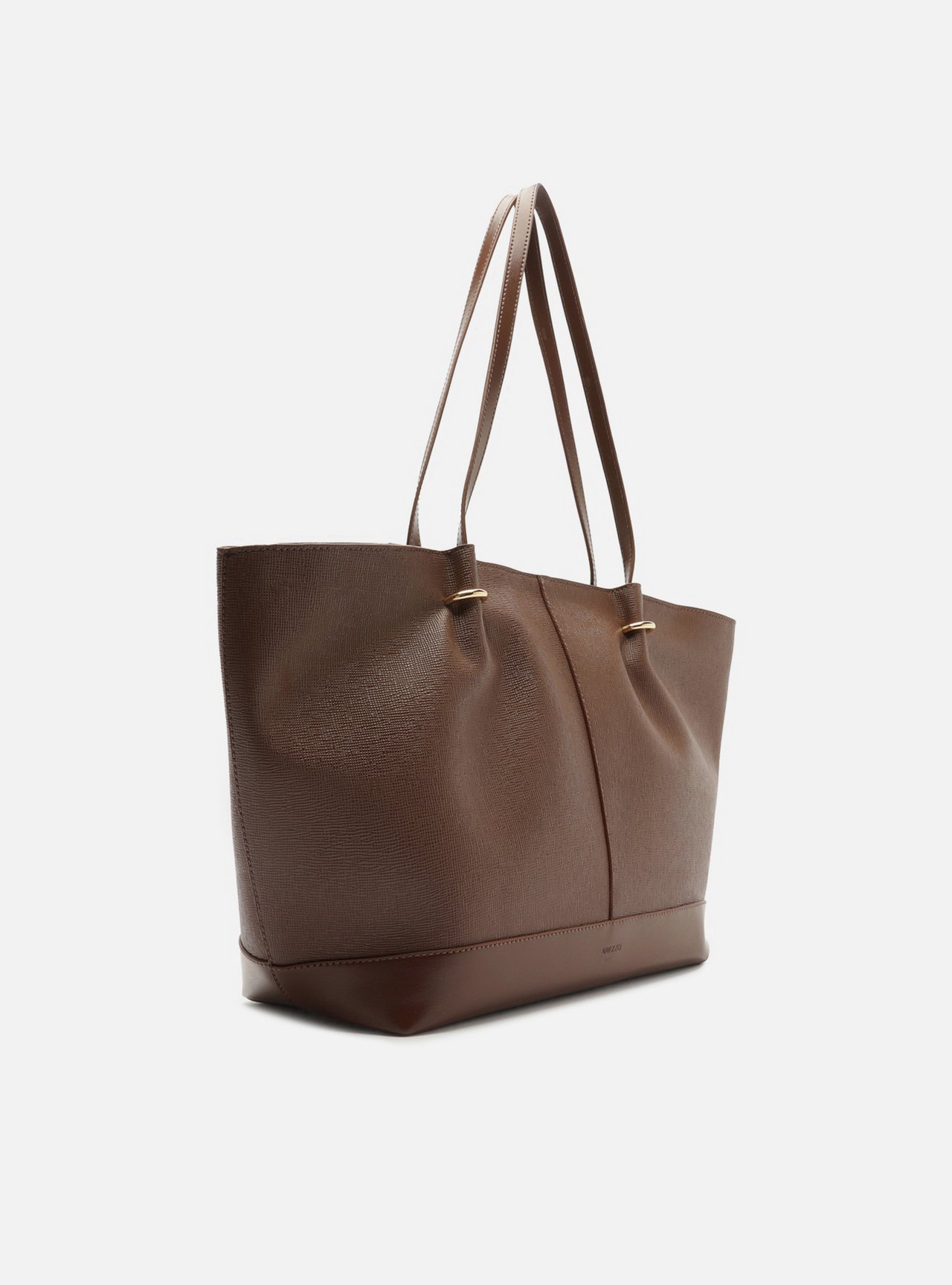 Bolsa Shopping Marrom Grande Metais Dourados — foto 5