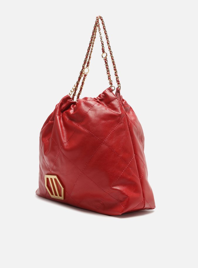 Bolsa Hobo Vermelha Couro Ester Grande