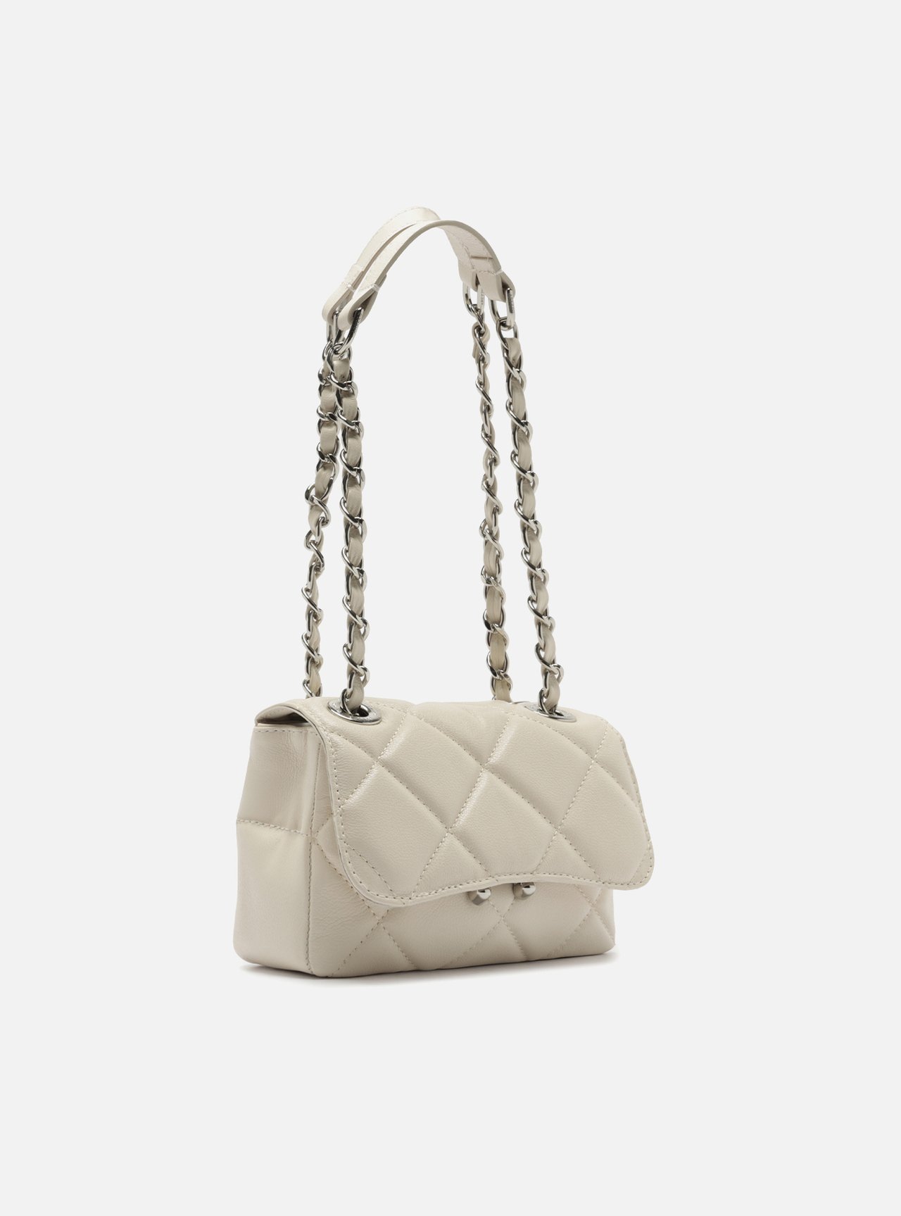 Bolsa Tiracolo Branca Couro Mizz Pequena — foto 5