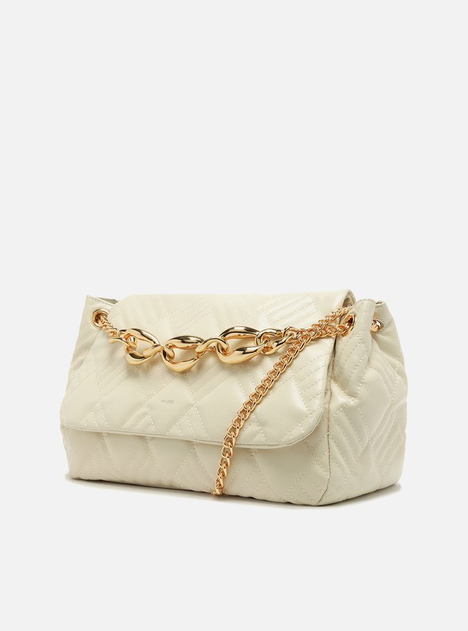 Bolsa Tiracolo Branca Couro Matelassê Grande