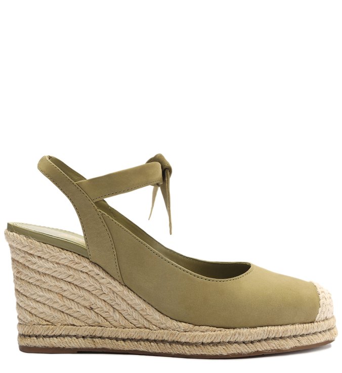Espadrille Verde Nobuck Anabela Lace Up
