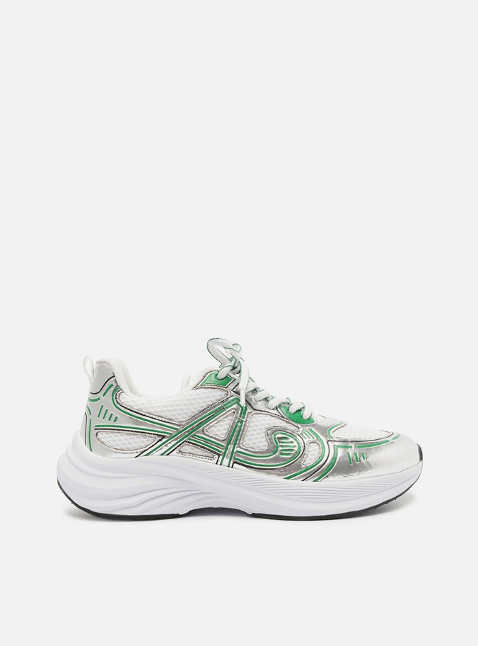 Tênis Branco Amarração Esporte Verde