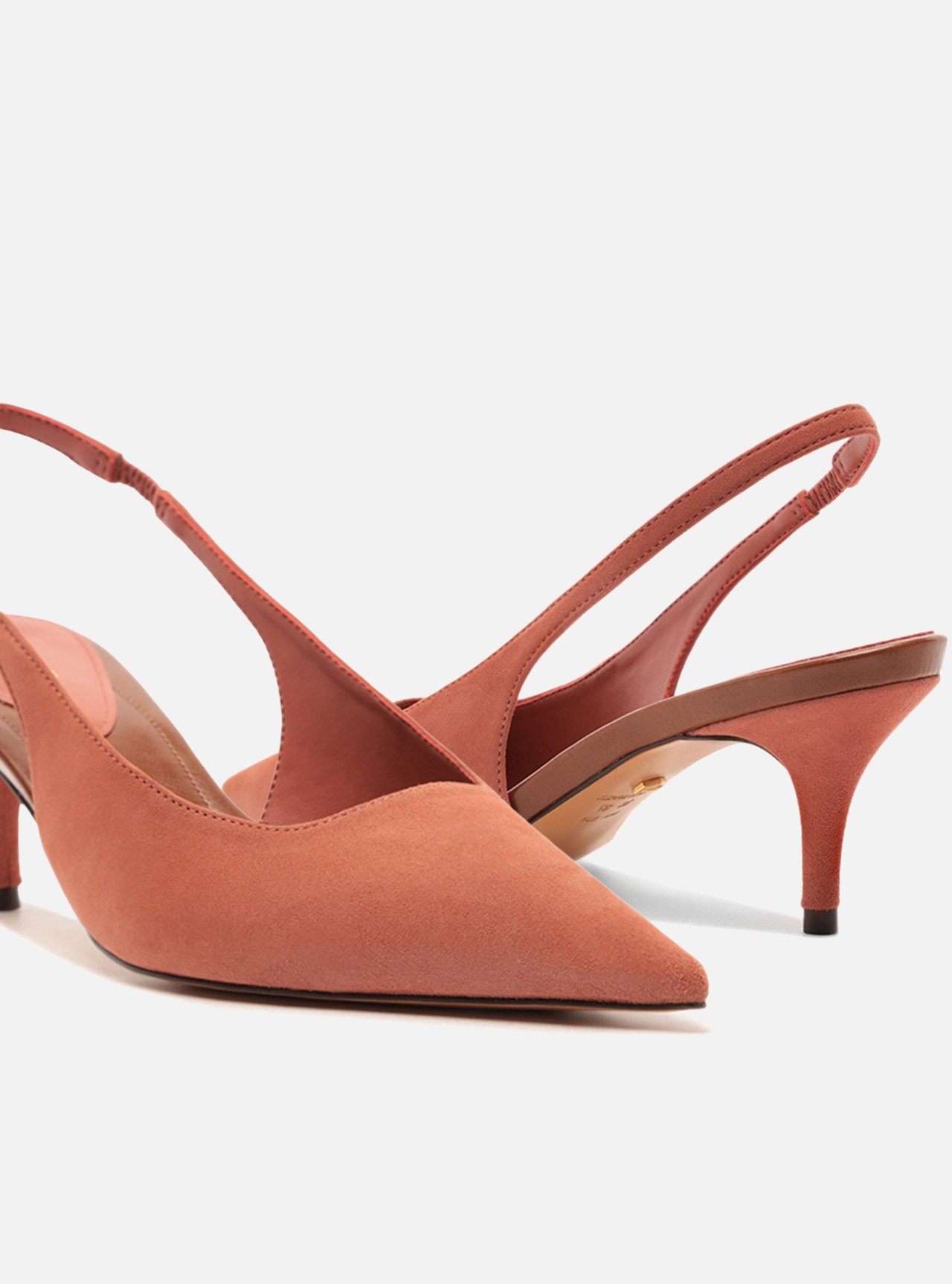 Scarpin Rosa Acamurçado Slingback Salto Baixo — foto 4