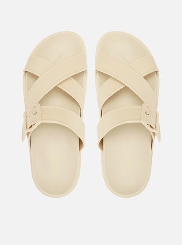 Sandália Papete Off-White Fivela Lara Brizza