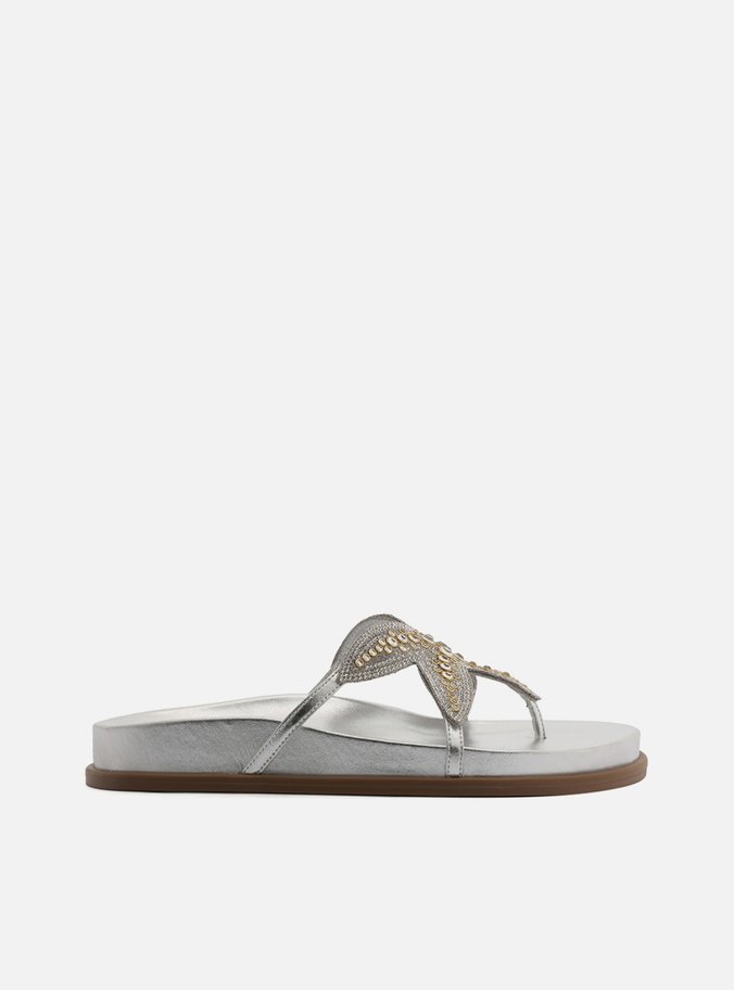 Chinelo de Dedo Prata Pedrarias