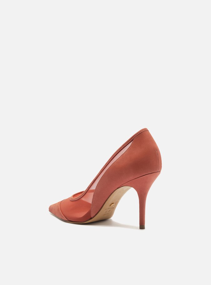 Scarpin Rosa Tela Salto Alto Fino