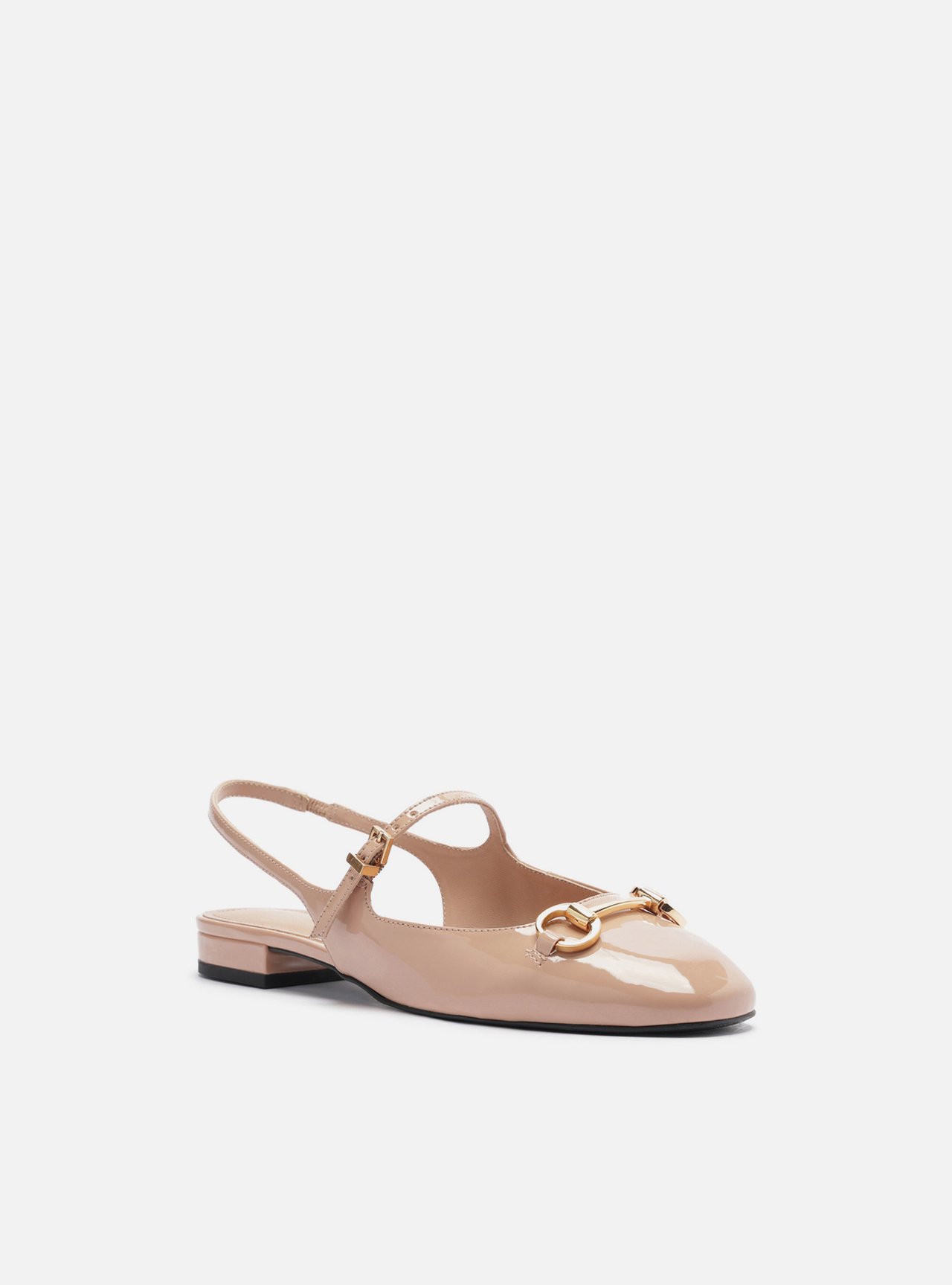 Sapatilha Boneca Bege Verniz Slingback Bridão — foto 2