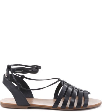 Rasteira Lace Up Preta