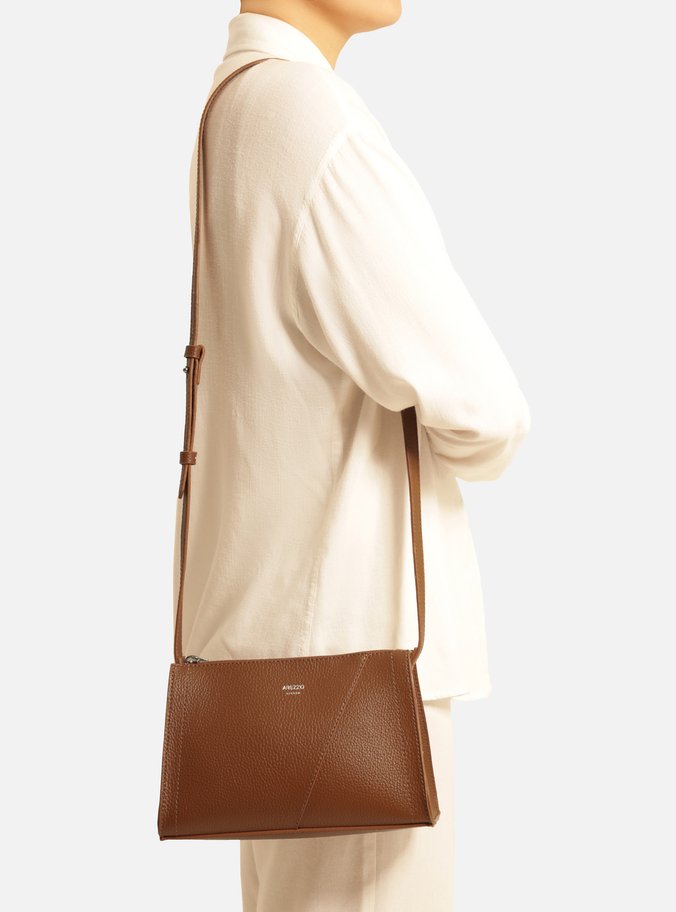 Bolsa Tiracolo Marrom Textura Pequena