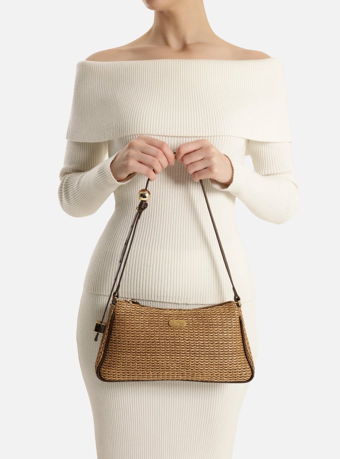 Bolsa Tiracolo Marrom Trama Couro Média Esfera