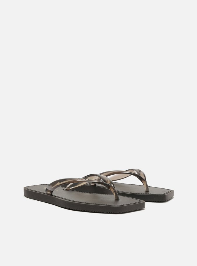 Chinelo de Dedo Preto Transparência Brizza Square