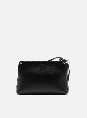 Bolsa Tiracolo Preta Média Bag Charm Tag