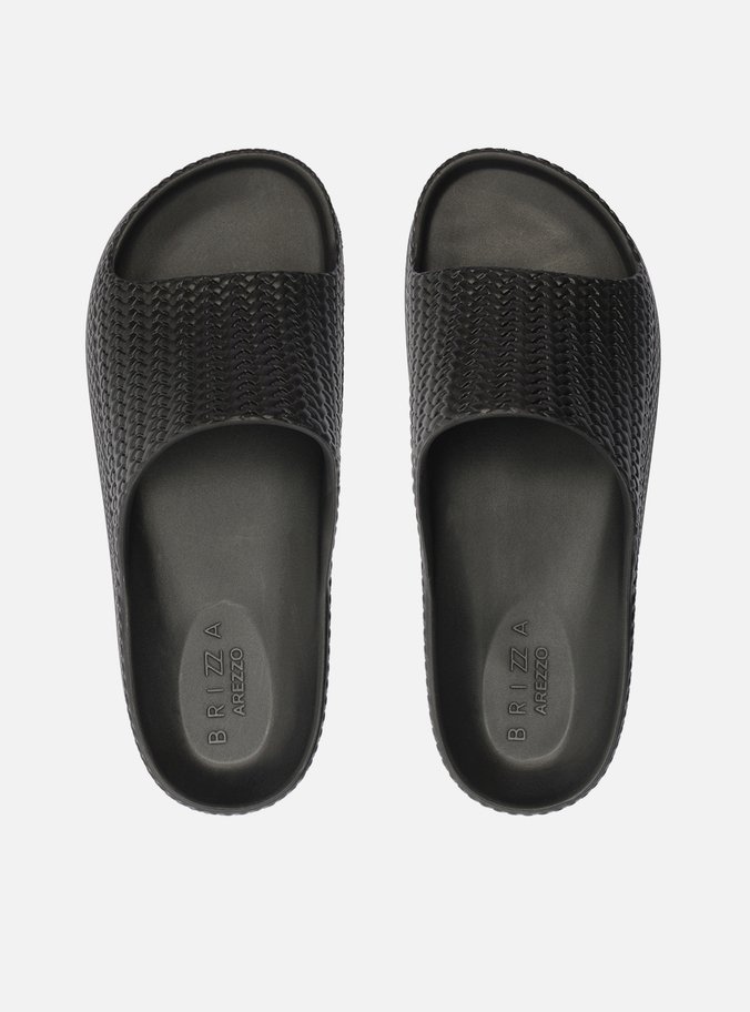 Slide Preto Tressê Flatform Tira