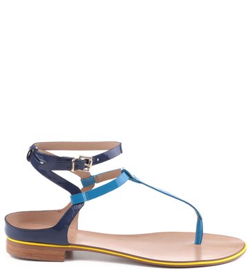 Rasteira Verniz Navy