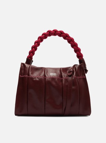Tote Vinho Couro Milano Média Alça Cordão