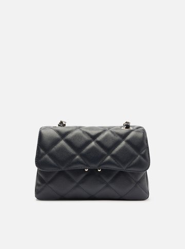 Bolsa Tiracolo Azul Couro Mizz Média