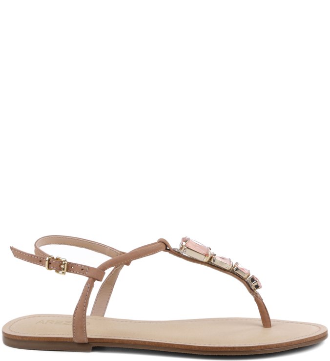 Rasteira Pedraria Nude-Rose