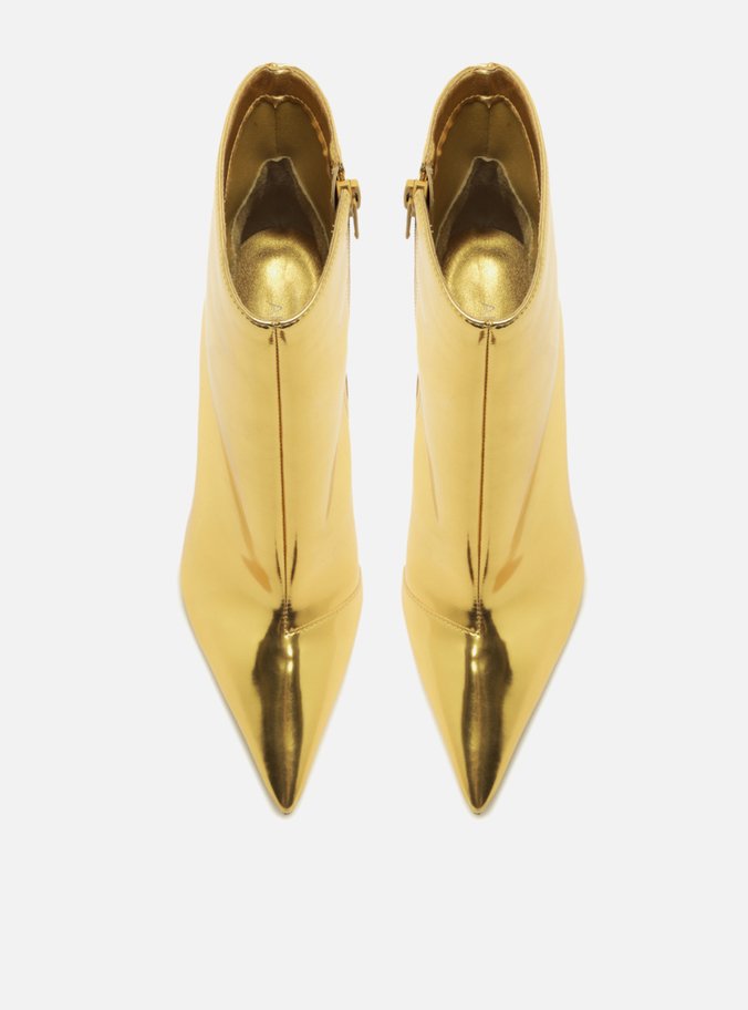 Bota Dourada Cano Curto Salto Fino