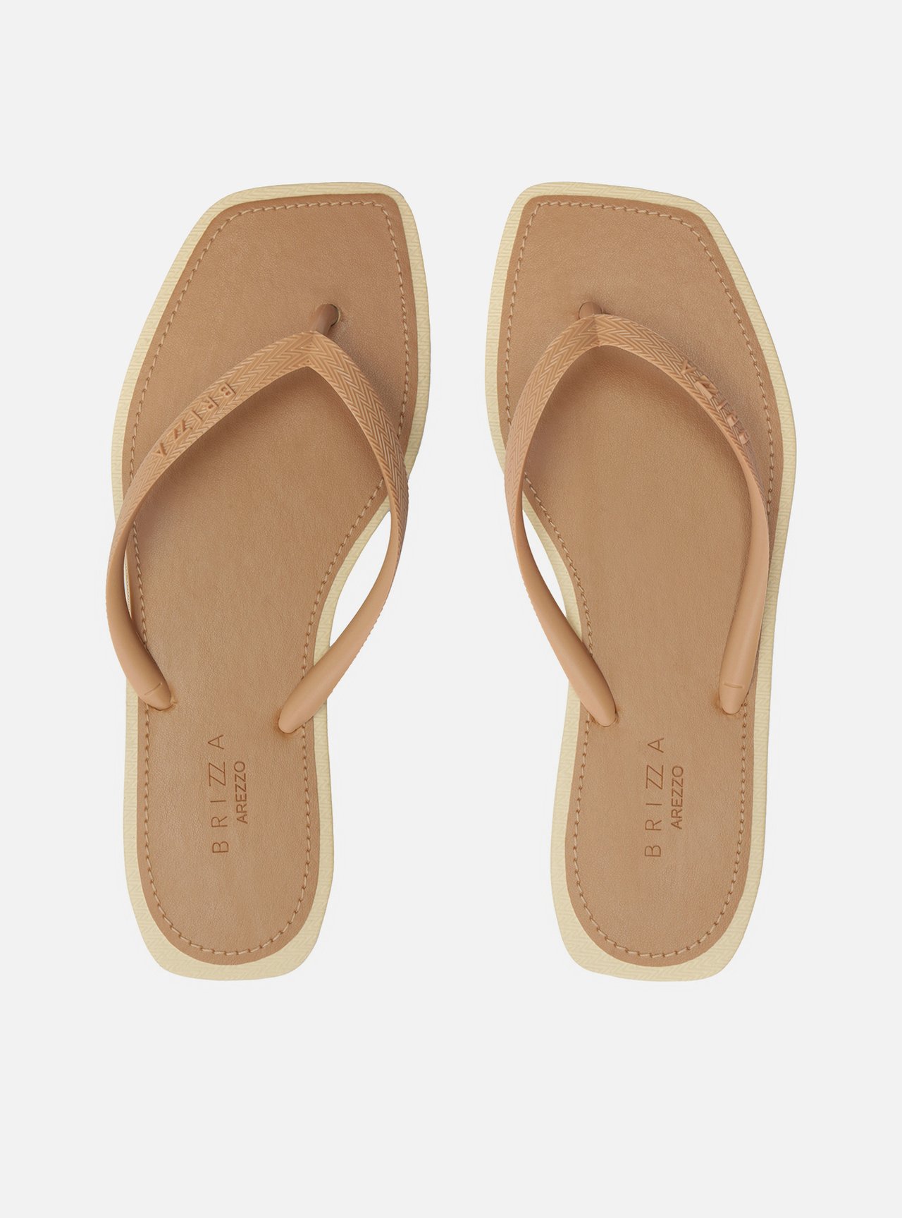 Chinelo Marrom Bico Quadrado Brizza — foto 1