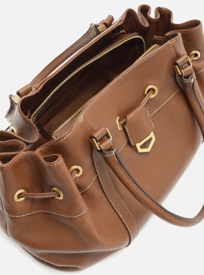 Bolsa Shopping Marrom Couro Alicia Média
