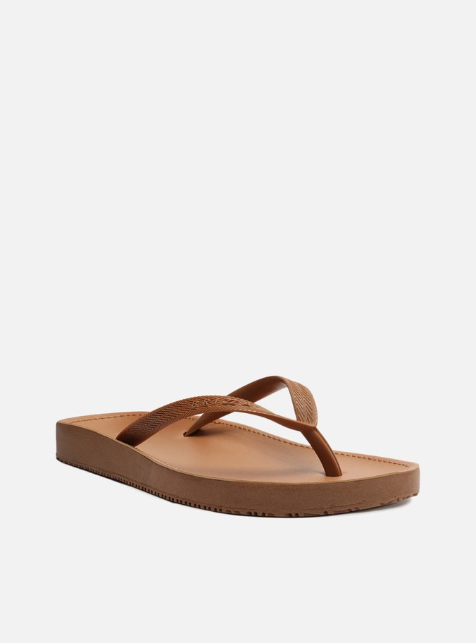 Chinelo de Dedo Marrom Palmilha