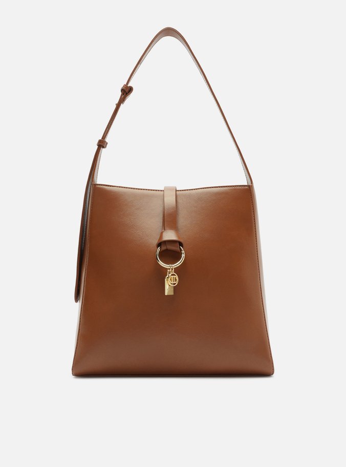 Bolsa Hobo Marrom Claro Média Metais