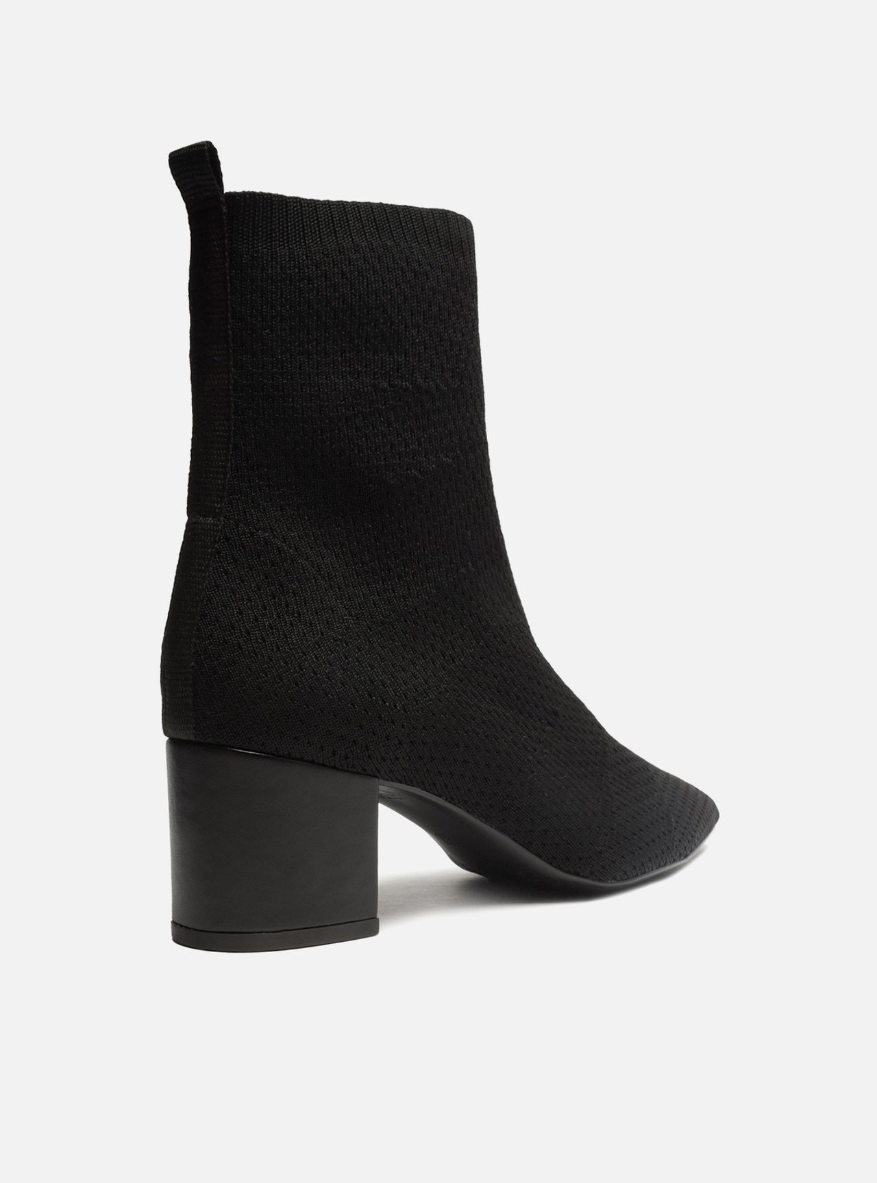 Bota Preta Knit Cano Médio Salto Bloco — foto 3