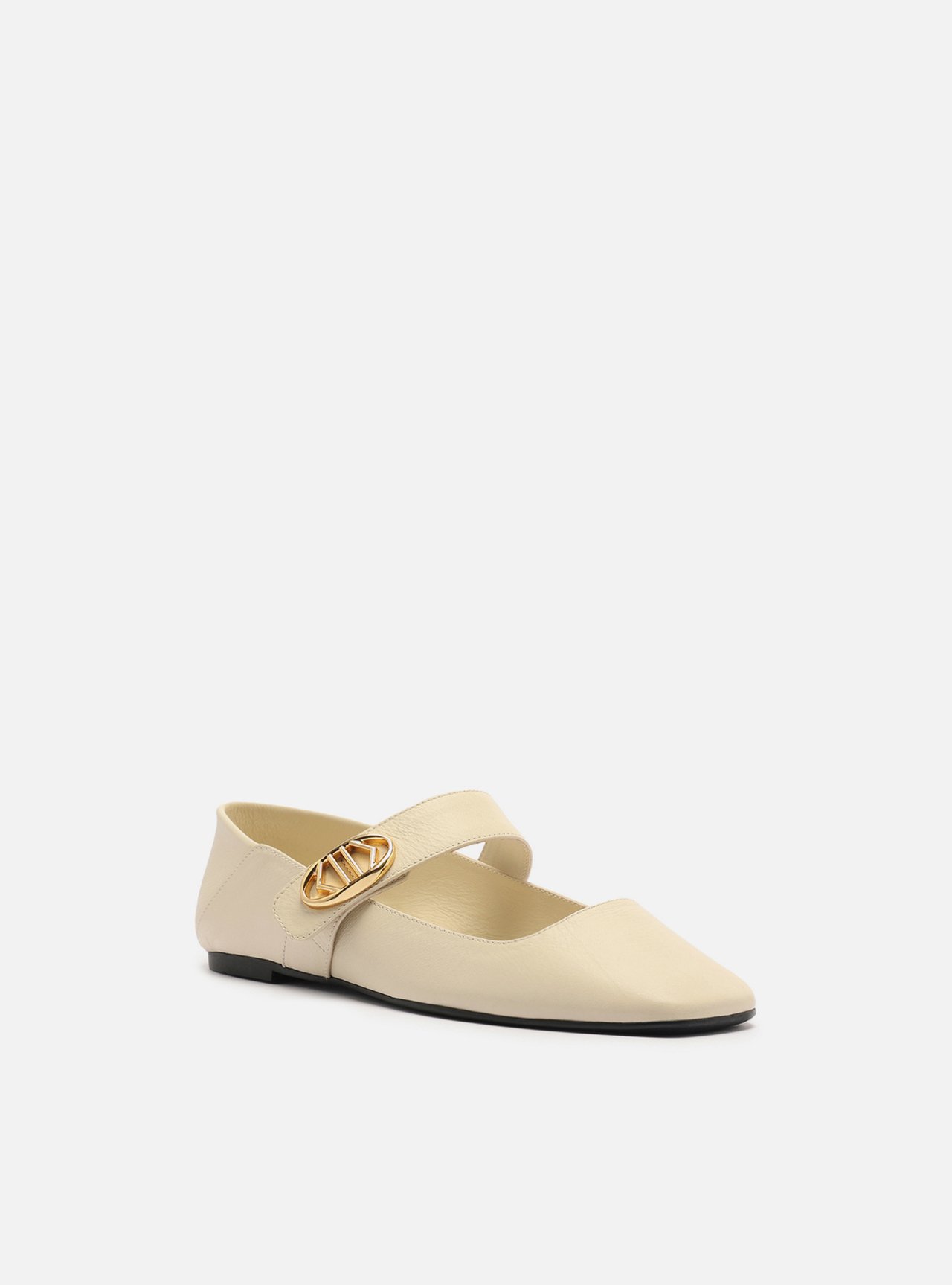 Sapatilha Off-White Couro Bico Quadrado — foto 2