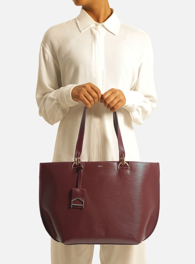 Bolsa Shopping Vermelha Couro Abraccio Grande