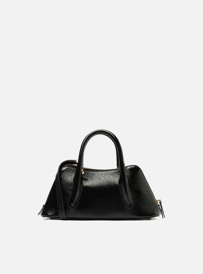 Bolsa Tote Preta Couro Média Modern