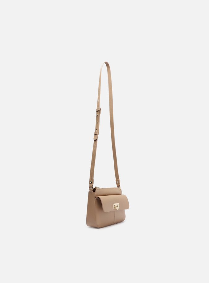 Bolsa Tiracolo Bege Pequena Encaixe Metal