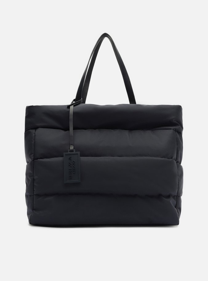 Bolsa Shopping Preta Nylon Gigi Grande