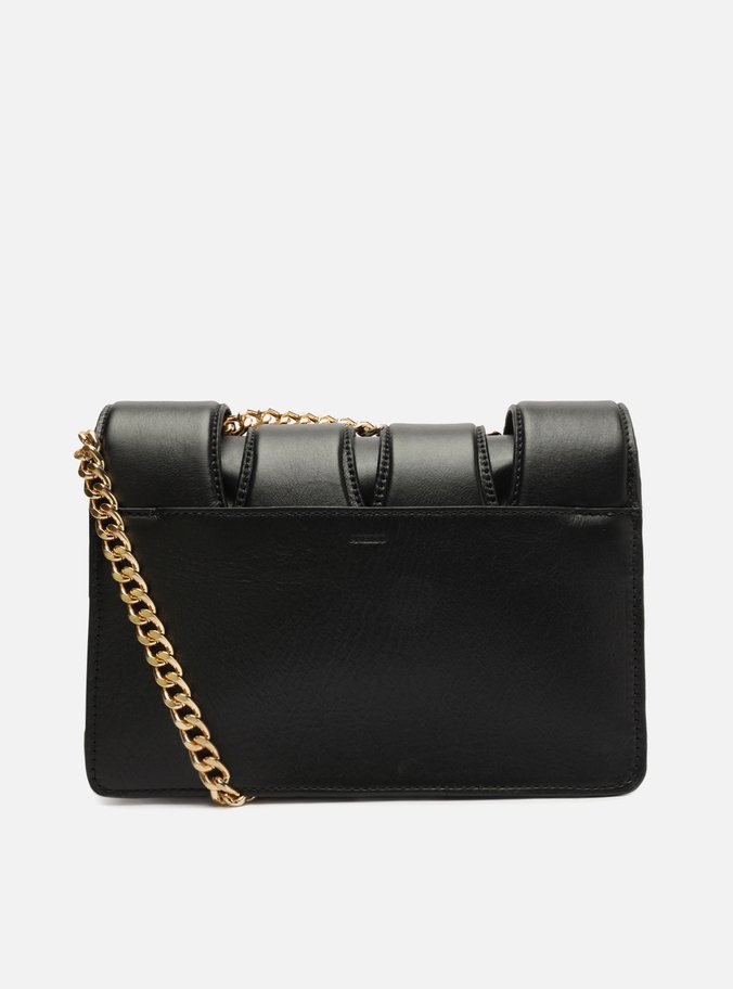 Bolsa Tiracolo Preta Couro Média Matelassê Corrente