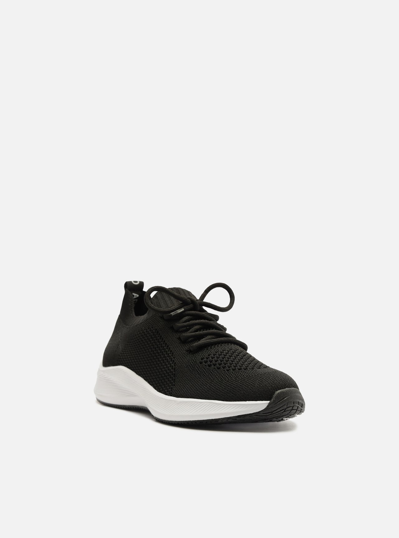 Tênis Preto Knit Esportivo Amarração — foto 2