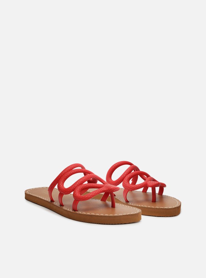 Rasteira Multicolorida Bico Redondo Snake Nancy