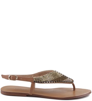 Rasteira Malha Cristais Blush