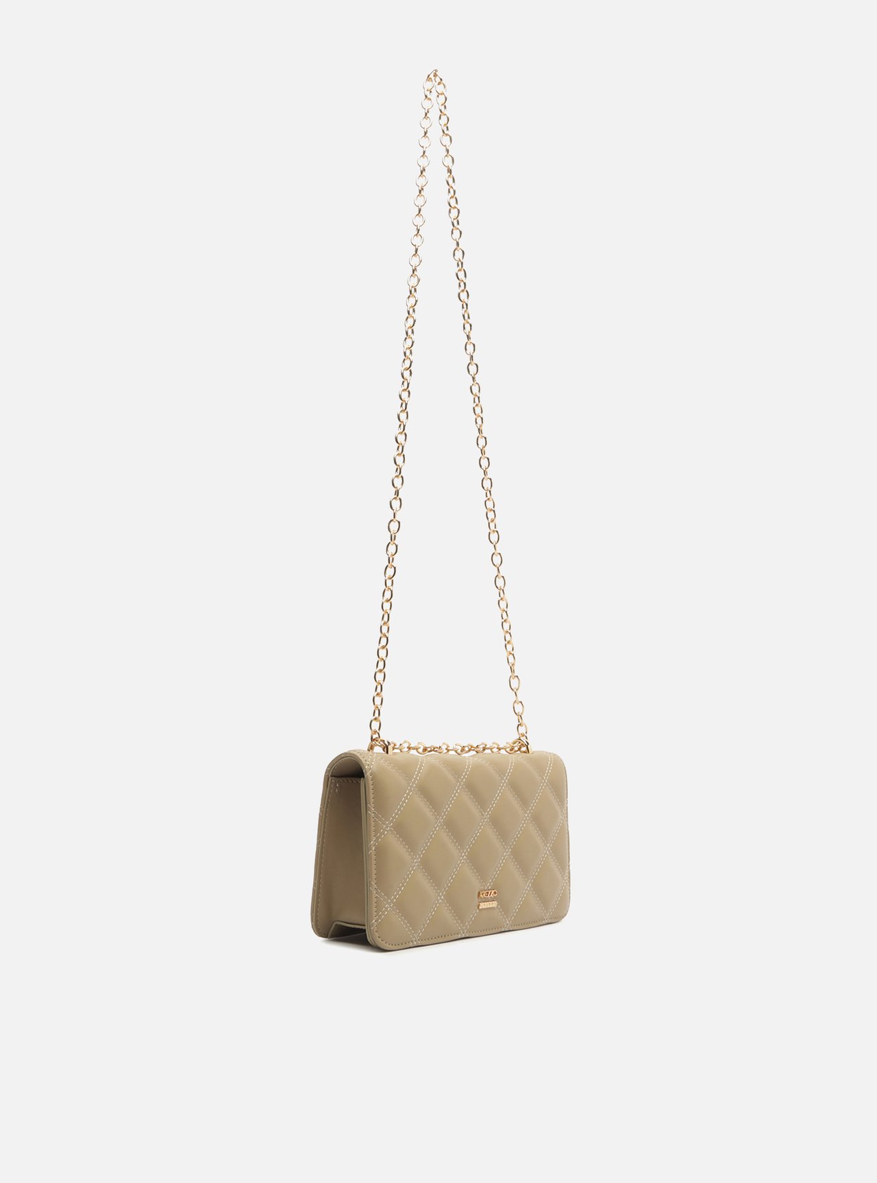 Bolsa Tiracolo Cinza Pequena Matelassê Corrente — foto 5