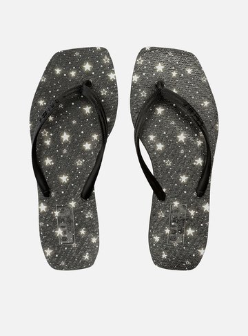Chinelo de Dedo Jelly Preto Tira Preta Brizza