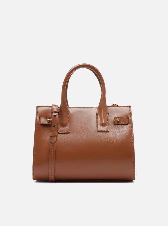 Bolsa Tote Caramelo Couro  Média