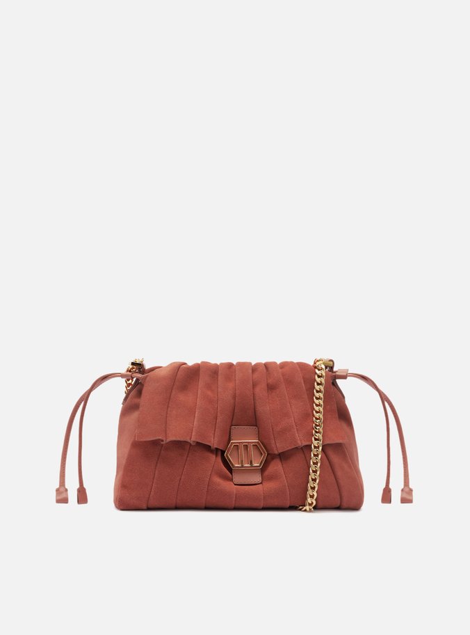 Bolsa Rosa Grande Alça Dourada