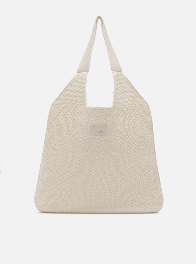 Bolsa Shopping Branca Crochê Gaia Grande