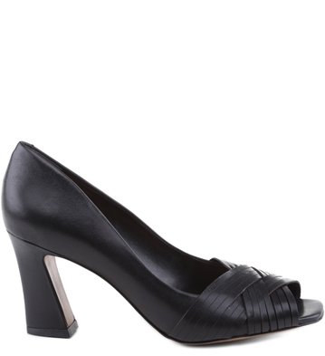 Peep Toe Entrelaçado Preto