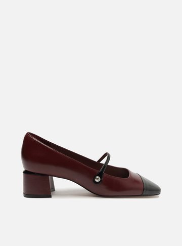 Sapato Boneca Vermelho Couro Cap Toe Verniz