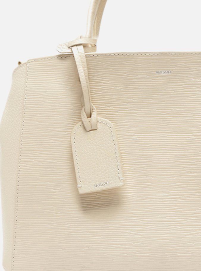 Bolsa Tote Off-White Couro Wave Bella Grande