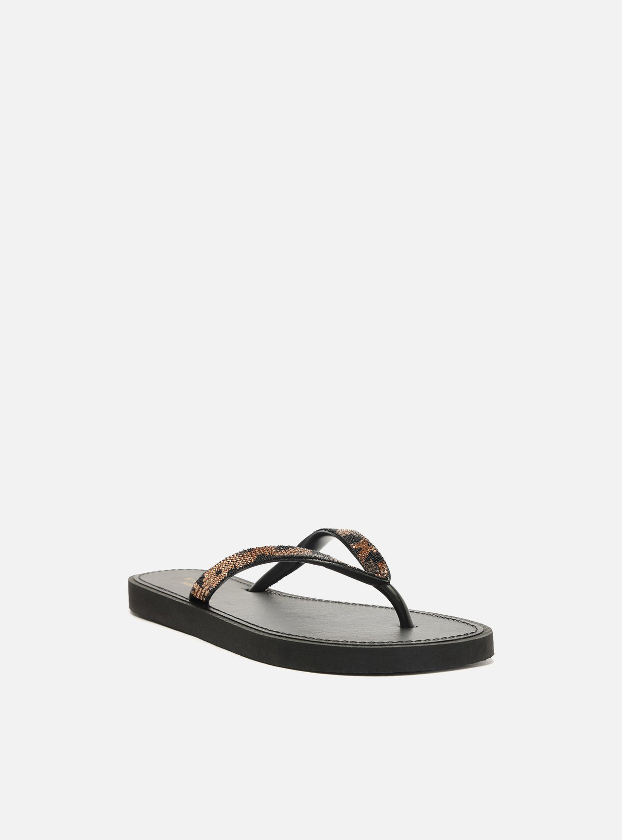 Chinelo de Dedo Preto Print Recouro Essential Strass — foto 2