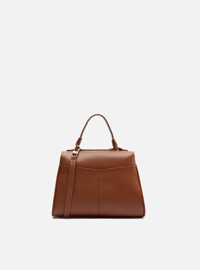 Bolsa Satchel Caramelo Couro Pequena Lenço
