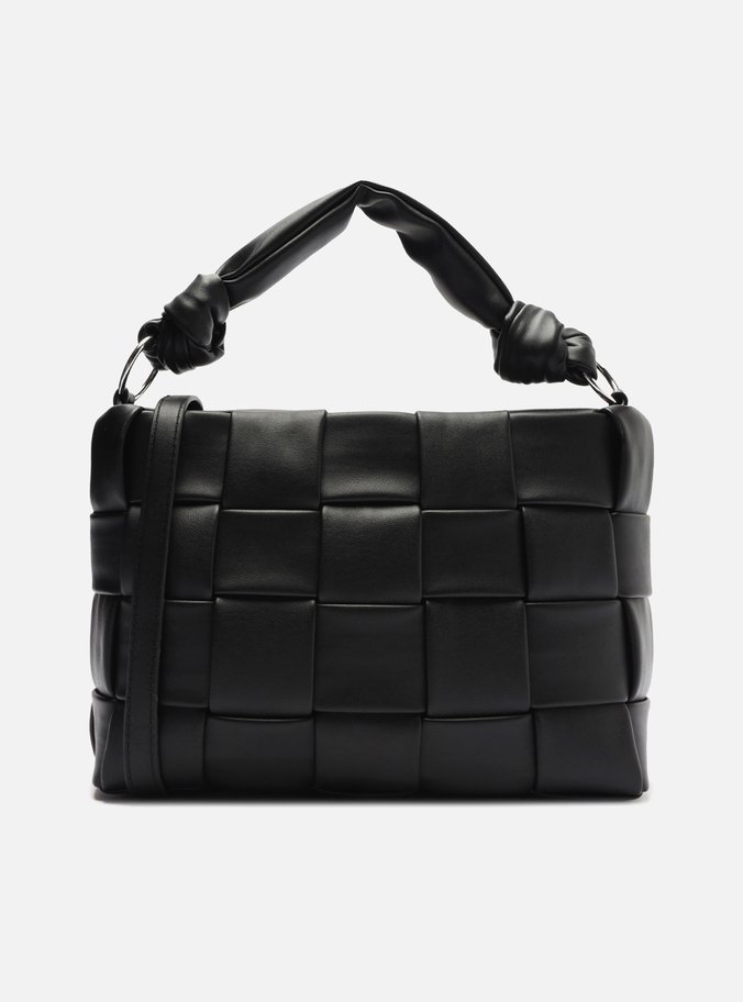 Bolsa Tiracolo Preta Tressê Média