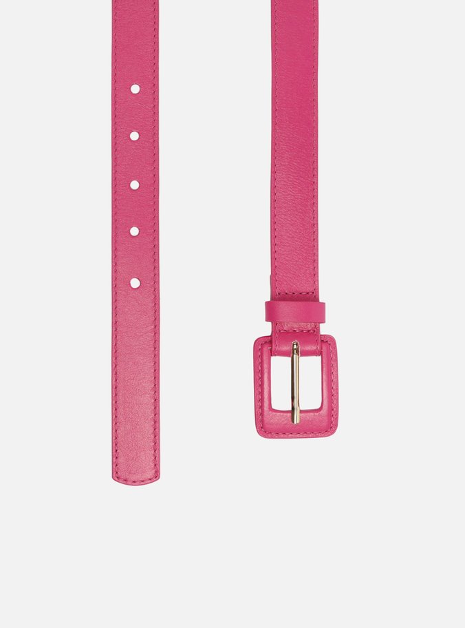 Cinto Rosa Couro Fino Vero